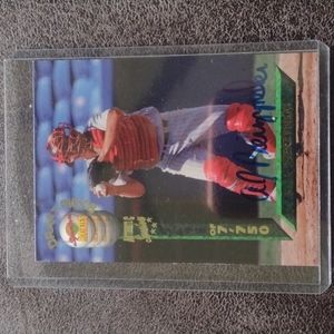 A.J. Pierzynski autographed baseball card in protective cover